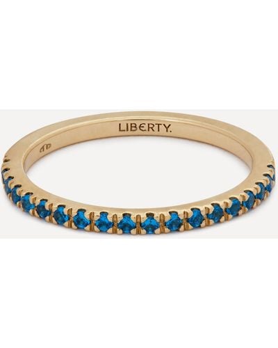 Liberty 9ct Gold Blue Topaz Rainbow Ring 53 - White