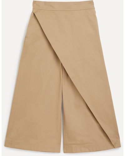 Loewe Women's Cropped Cotton Drill Trousers - Natural