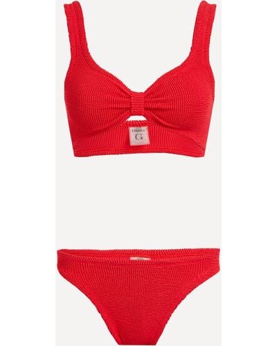 Hunza G Women's Bonnie Crinkle Bikini One Size - Red