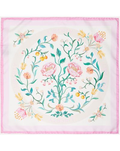 Liberty Women's Rose Branch 45x45 Silk Scarf One Size - Natural