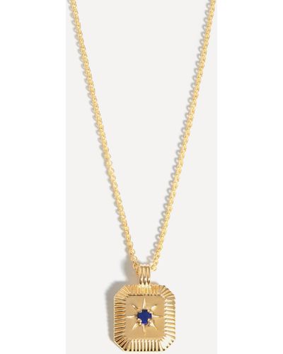 Missoma 18ct Gold-plated Vermeil Silver Engravable September Birthstone Star Ridge Pendant Necklace - Metallic