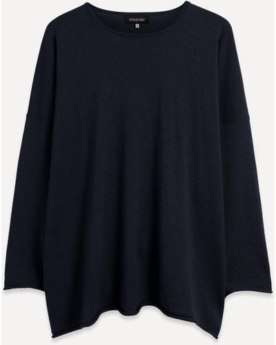 Eskandar Women's A-line Cashmere Sweater - Blue