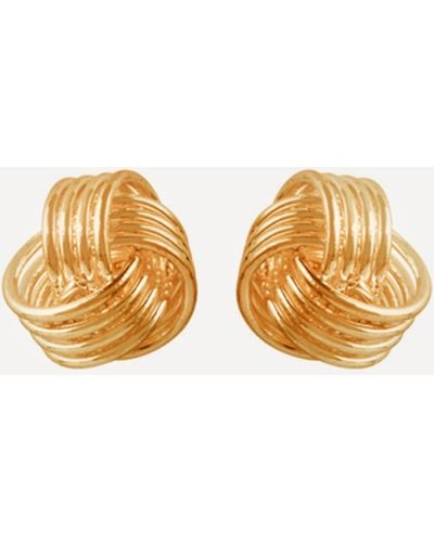 Susan Caplan Gold-plated 1990s Chain Knot Stud Earrings - Metallic