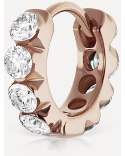 Maria Tash 18ct 6.5mm Invisible Set Large Diamond Eternity Single Hoop Earring - Multicolour