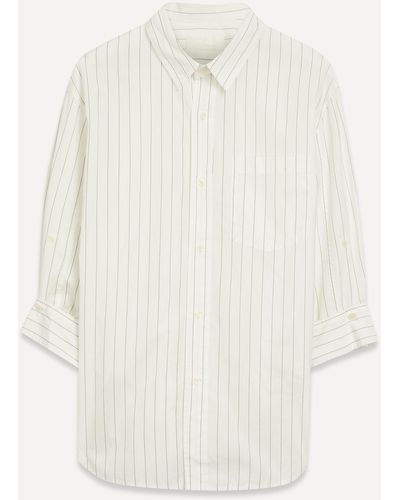 Citizens of Humanity Women's Kayla Bitter Chocolate Stripe Shirt - White