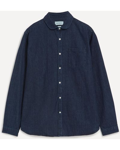 Oliver Spencer Mens Eton Collar Mullins Denim Shirt 16 - Blue