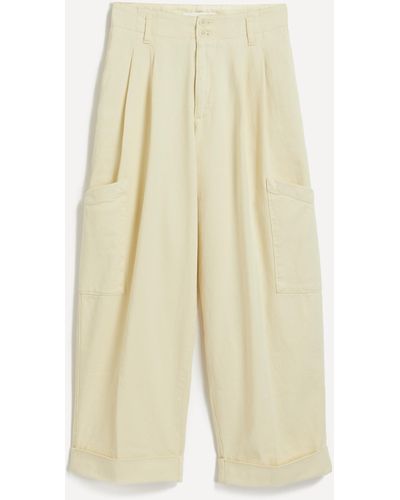 YMC Women's Grease High-waisted Wide Leg Trousers - Natural