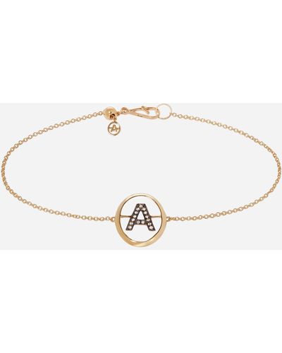 Annoushka 18ct Gold A Initial Bracelet - Metallic
