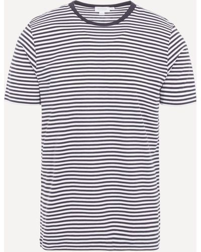 Sunspel Core Classic Stripe T-shirt - Blue