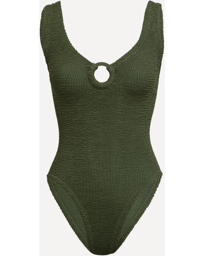 Hunza G Women's Celine Crinkle Swimsuit One Size - Green