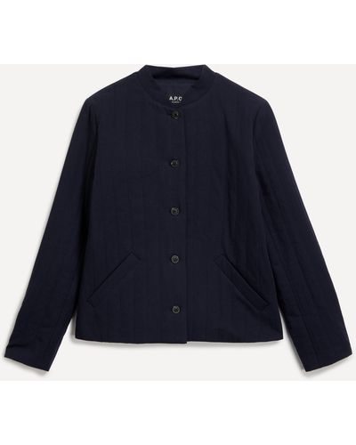 A.P.C. A. P.c. Women's Aurore Quilted Jacket 6 - Blue
