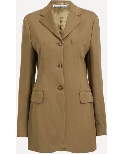 Acne Studios Women's Single-breasted Tailored Jacket 8 - Green