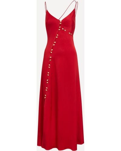 Aje. Women's Riddle Button Down Maxi Dress 6 - Red