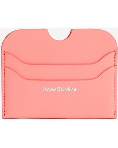 Acne Studios Mens Logo Electric Pink Card Holder One Size