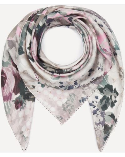 Liberty Women's Floral Bouquet 90x90 Silk Scarf One Size - Blue