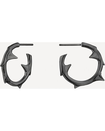 Shaun Leane Black Rhodium-plated Rose Thorn Small Hoop Earrings