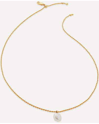 Monica Vinader 18ct Gold Plated Vermeil Silver Nura Tiny Keshi Pearl Pendant Necklace - Natural