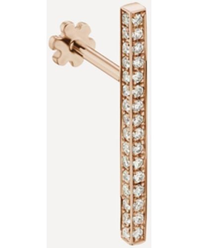 Maria Tash 18ct 18mm Square Diamond Pave Bar Threaded Stud Earring One - Multicolour