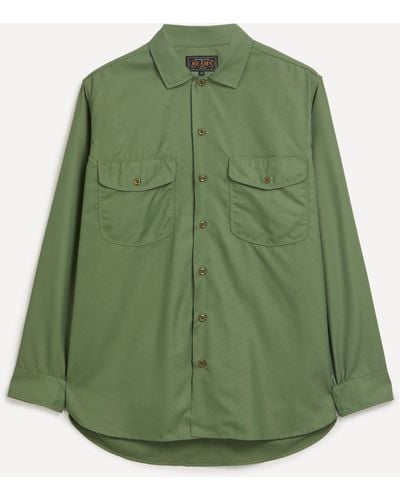 Beams Plus Mens Classic Micro Mesh Overshirt 40/50 - Green