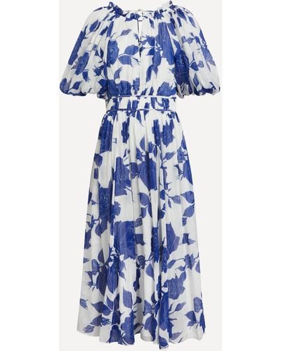 Aje. Women's Elysium Blouson Midi Dress 6 - Blue