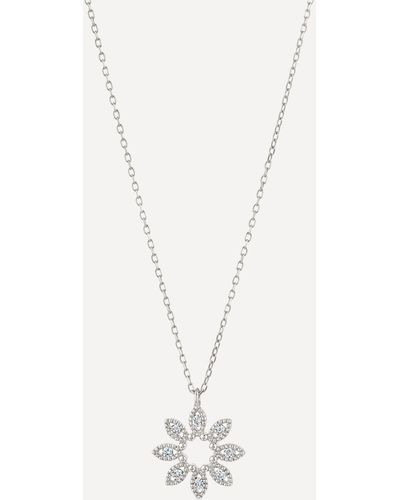 Dinny Hall 14ct White Gold Diamond Jasmine Flower Pendant Necklace