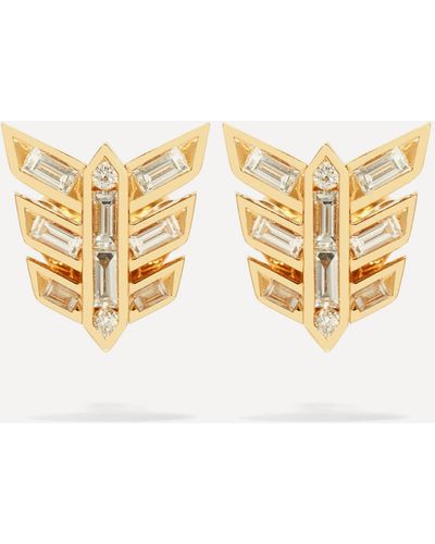 Annoushka 18ct Gold Baguette Diamond Stud Earrings One Size - Metallic