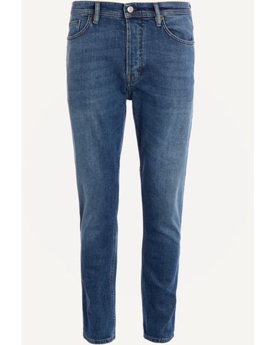 Acne Studios Mens River Mid Blue Straight Fit Jeans