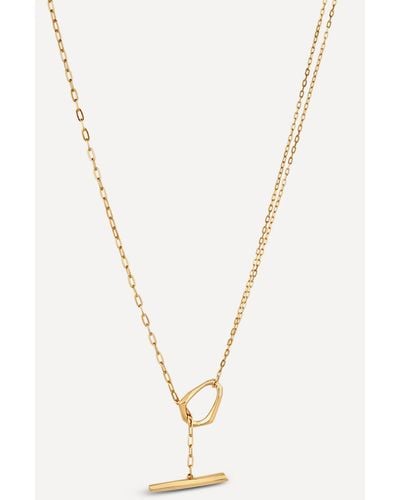 Dinny Hall 22ct Gold-plated Vermeil Silver Thalassa Faceted Medium T-bar Lariat Pendant Necklace - White