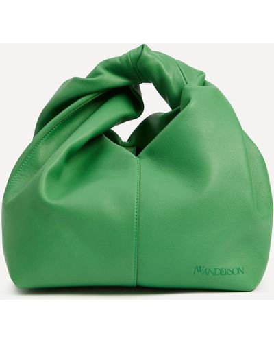 JW Anderson Women's Mini Twister Hobo Leather Bag - Green