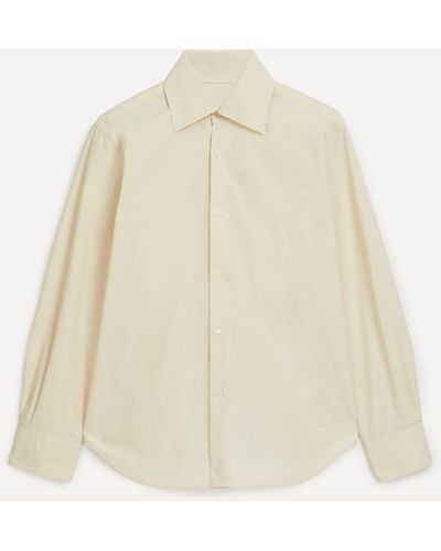 STÒFFA Mens Spread Collar Cotton Poplin Shirt 40/50 - Natural