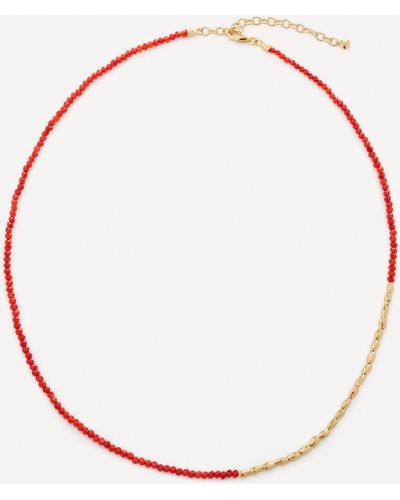 Monica Vinader 18ct Gold-plated Vermeil Silver Mini Nugget Gemstone Beaded Necklace One Size - White