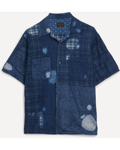 Kapital Mens Patchwork Boro Aloha Indigo Shirt 3 - Blue