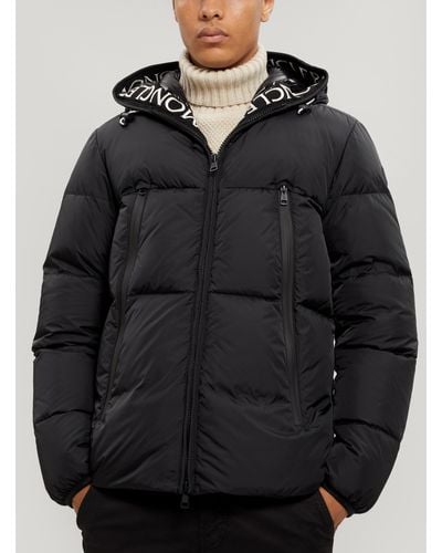 Moncler Text-trimmed Hooded Puffer Jacket - Black