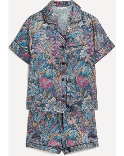 Liberty Women's Adelphi Voyage Silk-satin Short-sleeve Pyjama Set - Blue