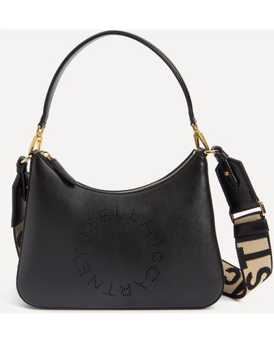 Stella McCartney Women's Stella Logo Mini Faux Leather Hobo Bag One Size - Black