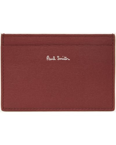 Paul Smith Mens Straw-grain Leather Credit Card Holder One Size