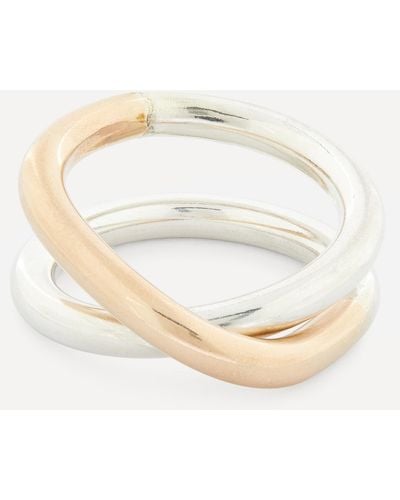 Annika Inez Silver And Gold-filled Double Orbit Ring - White