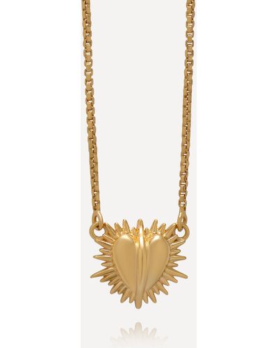 Rachel Jackson 22ct Gold-plated Electric Love Mini Heart Pendant Necklace - White