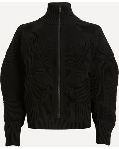 Pleats Please Issey Miyake Women's Kone Kone Knit Jacket 2 - Black