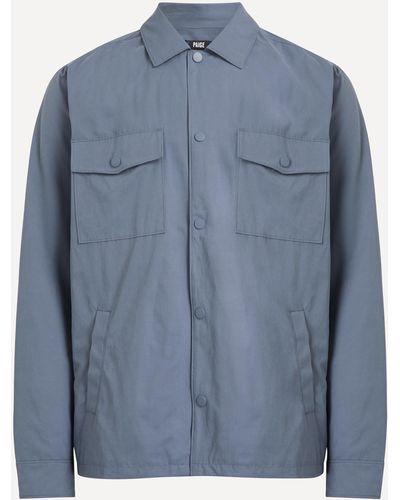 PAIGE Mens Delman Shirt Jacket - Blue