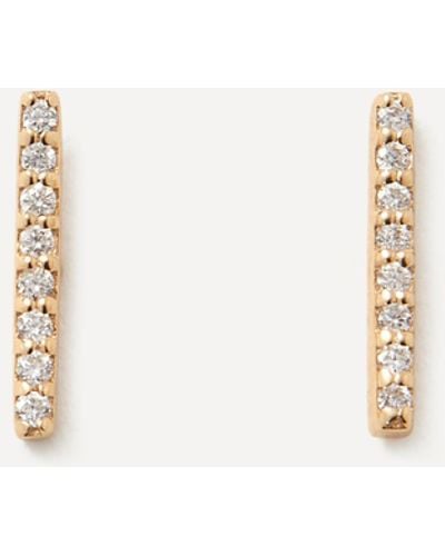 Melissa Joy Manning 14ct Gold Diamond Linear Stud Earrings One Size - Natural