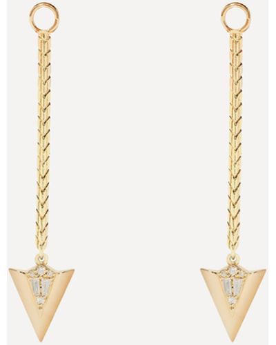 Annoushka 18ct Gold Flight Long Arrow Diamond Earring Drops - Natural