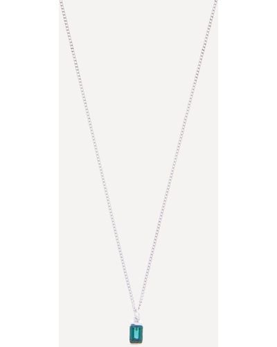 Miansai Mens Sterling Silver Valor Quartz Pendant Necklace - White