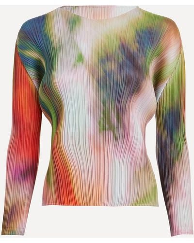 Pleats Please Issey Miyake Women's Turnip & Spinach Pleated Top 3 - Multicolour