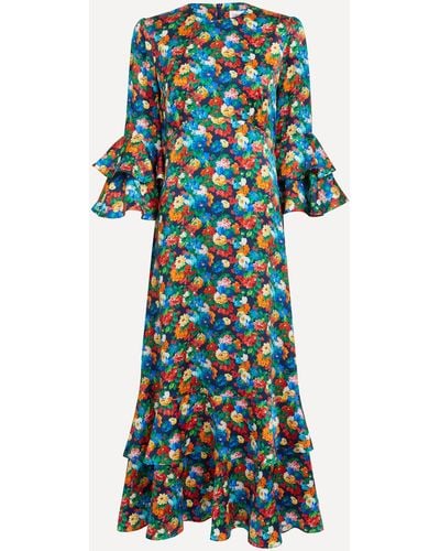 Liberty Women's Chatsworth Bloom Silk-satin Gala Dress - Blue