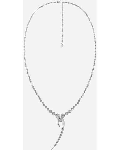 Shaun Leane Silver Hook Drop Pendant Necklace One Size - Metallic