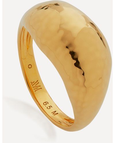 Monica Vinader Gold Plated Vermeil Silver Deia Domed Ring - Metallic