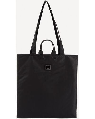Acne Studios Mens Logo Plaque Tote Bag - Black