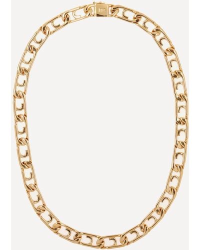 Hillier Bartley Gold Plated Vermeil Silver Curb Paperclip Chain Necklace - Metallic