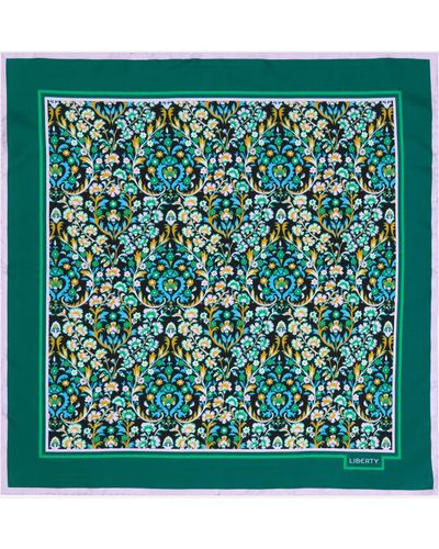 Liberty Women's Dianthus 70x70 Silk Scarf One Size - Green